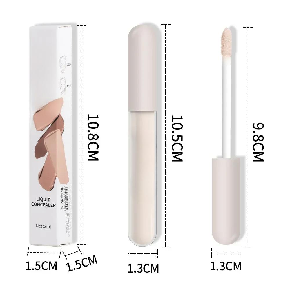 Flüssiger Concealer in 6 Farben, stark deckend, feuchtigkeitsspendende Foundation mit Ölkontrolle, unsichtbare Poren, dunkle Augenringe, Sommersprossen, Gesichts-Make-up, 2 ml