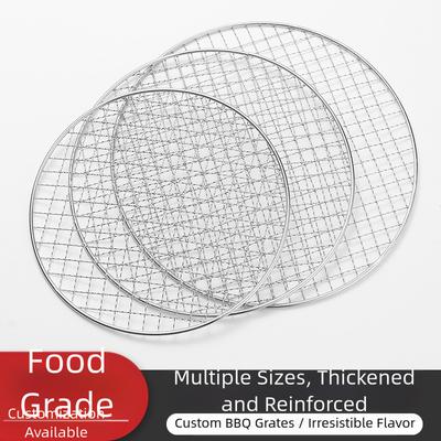 BBQ Grill Grate Mesh Frying Pan For Grilling,frying,roasting Foods Stainless Steel BBQ Grill Net Square/Round Mesh For Outdoor
