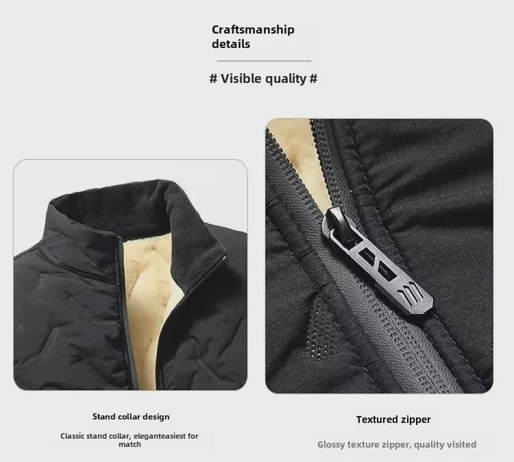 Men's Large Ultrasoft Lambskin Cotton Coat – Warm, Velvet-Lined, Thickened, Casual, Loose-Fit Jacket