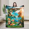 Frutiger Aero Fashion Collection Blanket Warm Soft Fluffy Plush Throw Blanket For Bedroom Travel Flannel Bedspread Bed Cover