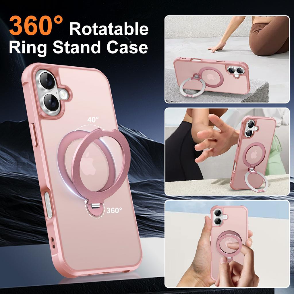 For iPhone 17 Case Compatible with MagSafe Kickstand TPU PC Shockproof Phone Back Cover