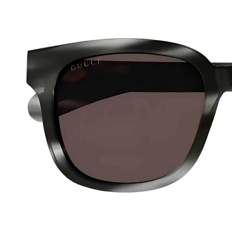 GUCCI Eyewear Specialized Fit Square Frame Logo Design Rectangular Sunglasses Men's Grey