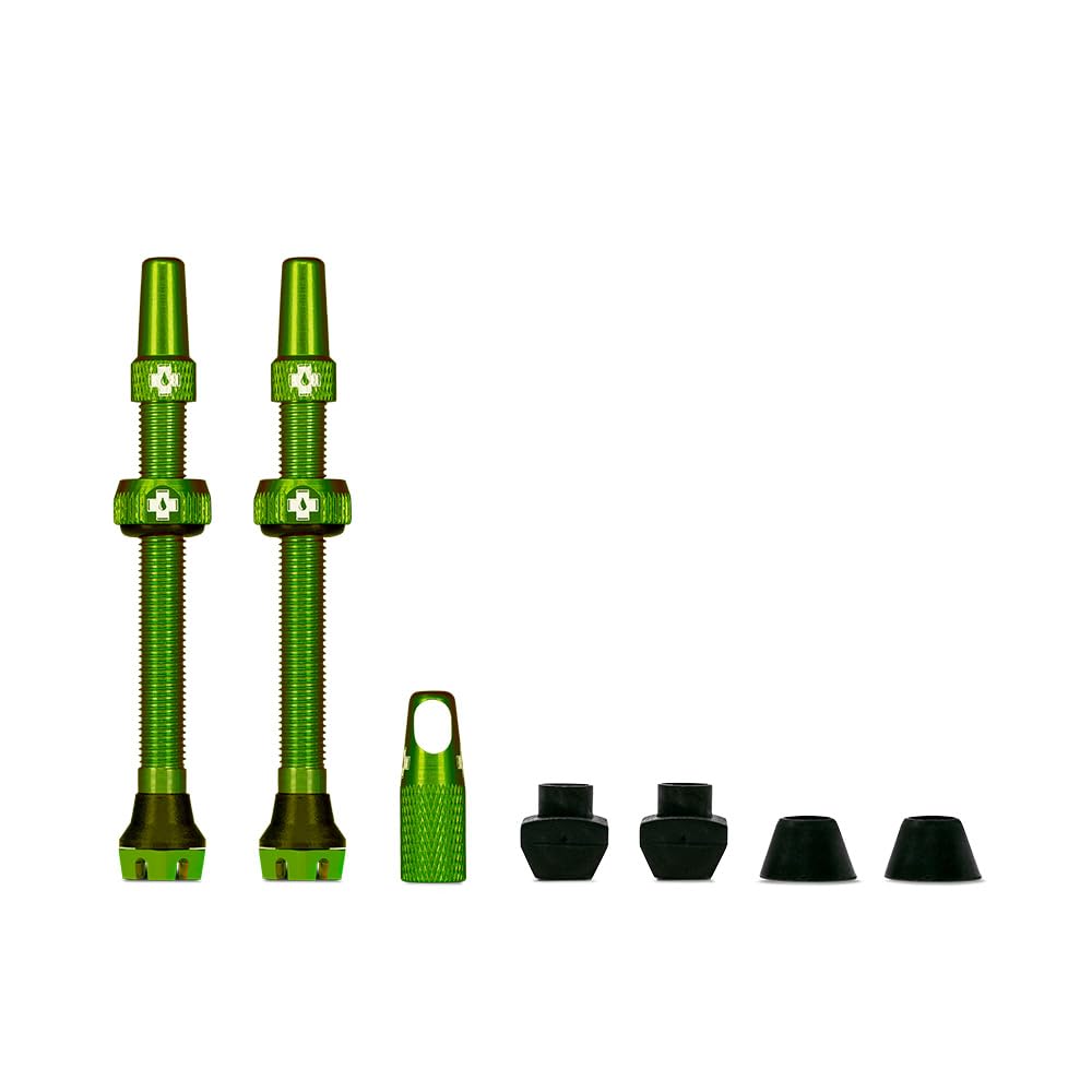 Muc-Off Tubeless Valve Green 44mm Tubeless Valve Stem Valve Core Removal Tool for Tubeless Tire with Presta Valve Stem Cap