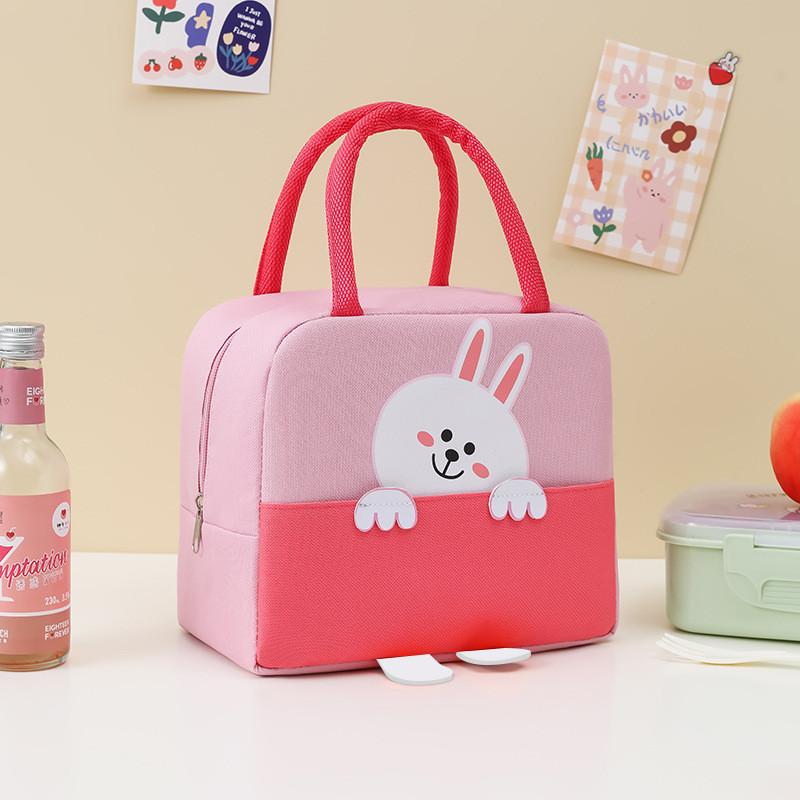 Cartoon Capacity Large Insulated Lunch Bag Wear Resistant Fun Animal Designs