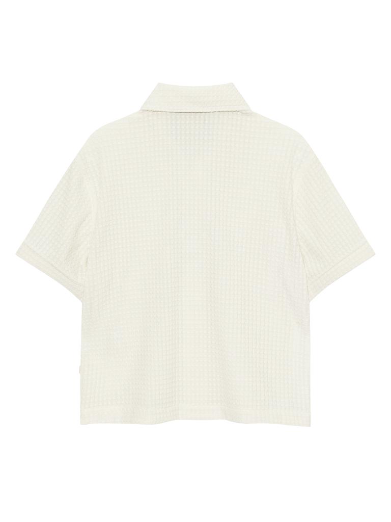 NORDISK Waffle Crochet Short Sleeve Shirt - W_Off White