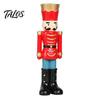Christmas Tabletop Ornaments Nutcracker Resin Candle Holder, Pastel Soldier Figurine for Desk Shelf, Festive Home Decor, Holiday Gift Decor