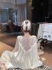 Spring Sweet Princess Lace Ice Silk Pajamas: Women's Loose Korean Court Style, Long Sleeve Pullover Top and Pants Set