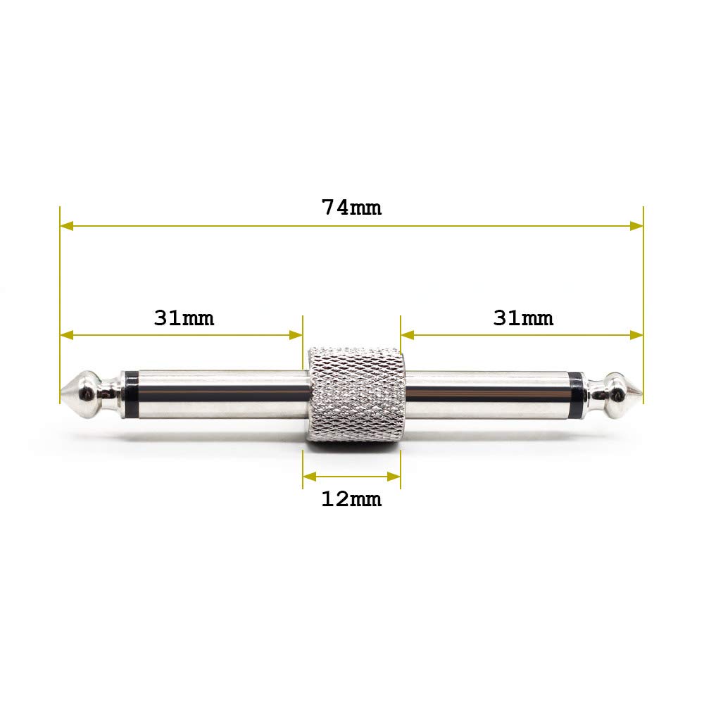 SONICAKE Guitar Bass Accessories 1/4 Inch 6.35mm Male to Male Effects Pedalboard Straight Coupler Pedal Connector (3PCS)