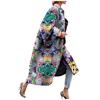 Mode Frauen Gedruckt Tasche Jacke Oberbekleidung Strickjacke Mantel Lange Trenchcoat