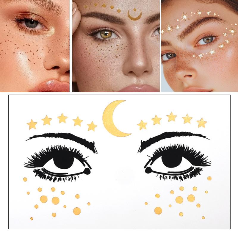 Bräunungs Sommersprossen Tattoo Aufkleber Maskenball Show Make-up Aufkleber Metall Temporäre Tattoo Aufkleber