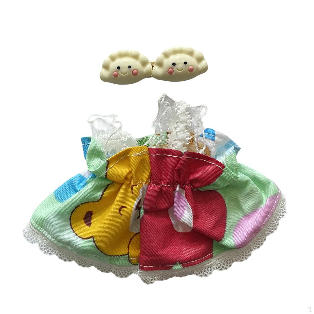 17 Cm Doll Dress with Mini Hairpin, Costume, DIY Toy, Handmade Clothes, Fashion Clothes To