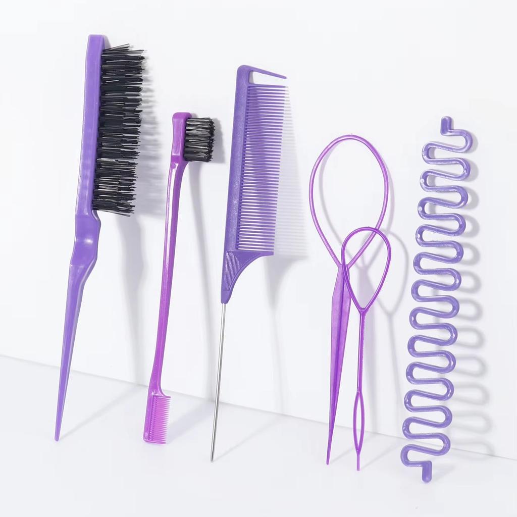 6pcs/set Styling Comb Set,tear Comb,mouse Tail Comb,hair Edge Comb,1 Centipede,2 French Hair clippers,Special for Real Hair Wigs
