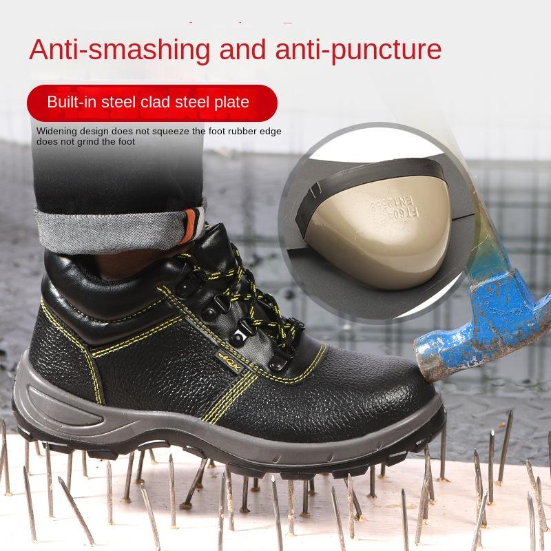 Men's Protective Shoes Anti-Smashing and Anti-Penetration Lightweight Oil-Resistant Acid-Resistant Non-Slip Safety Shoes
