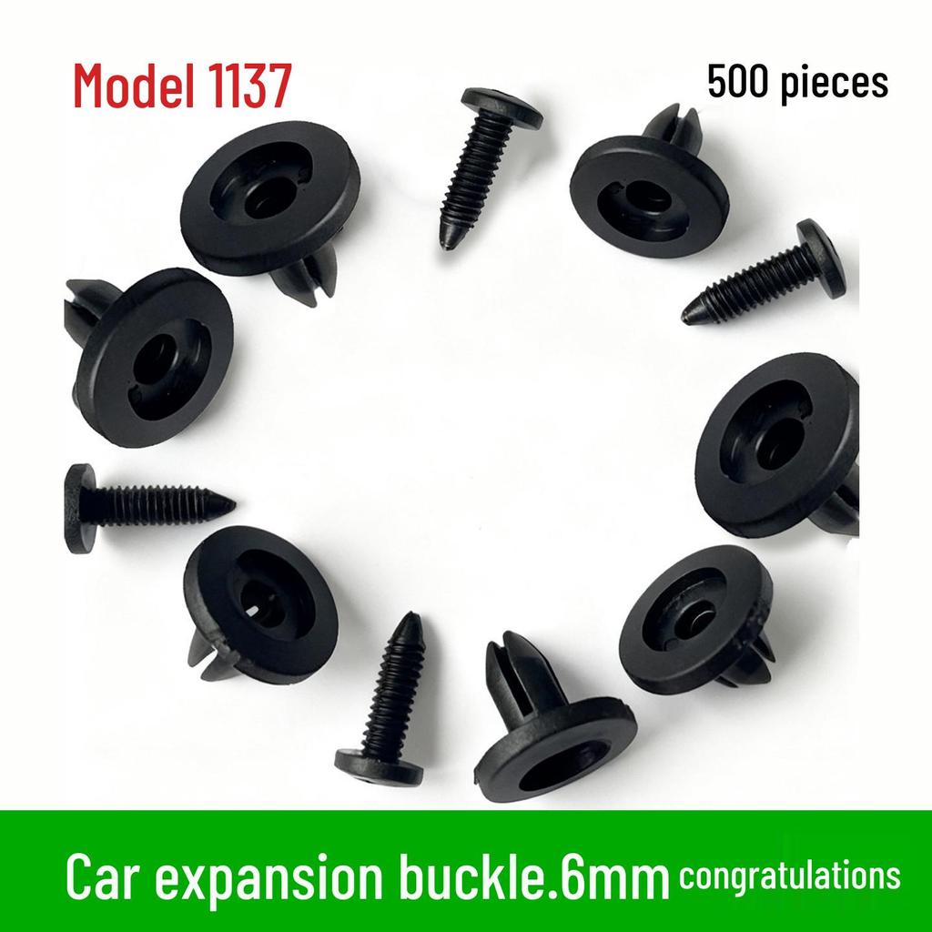 Universal 6mm Black Fender Liner Mudguard Clip with Expansion Screw