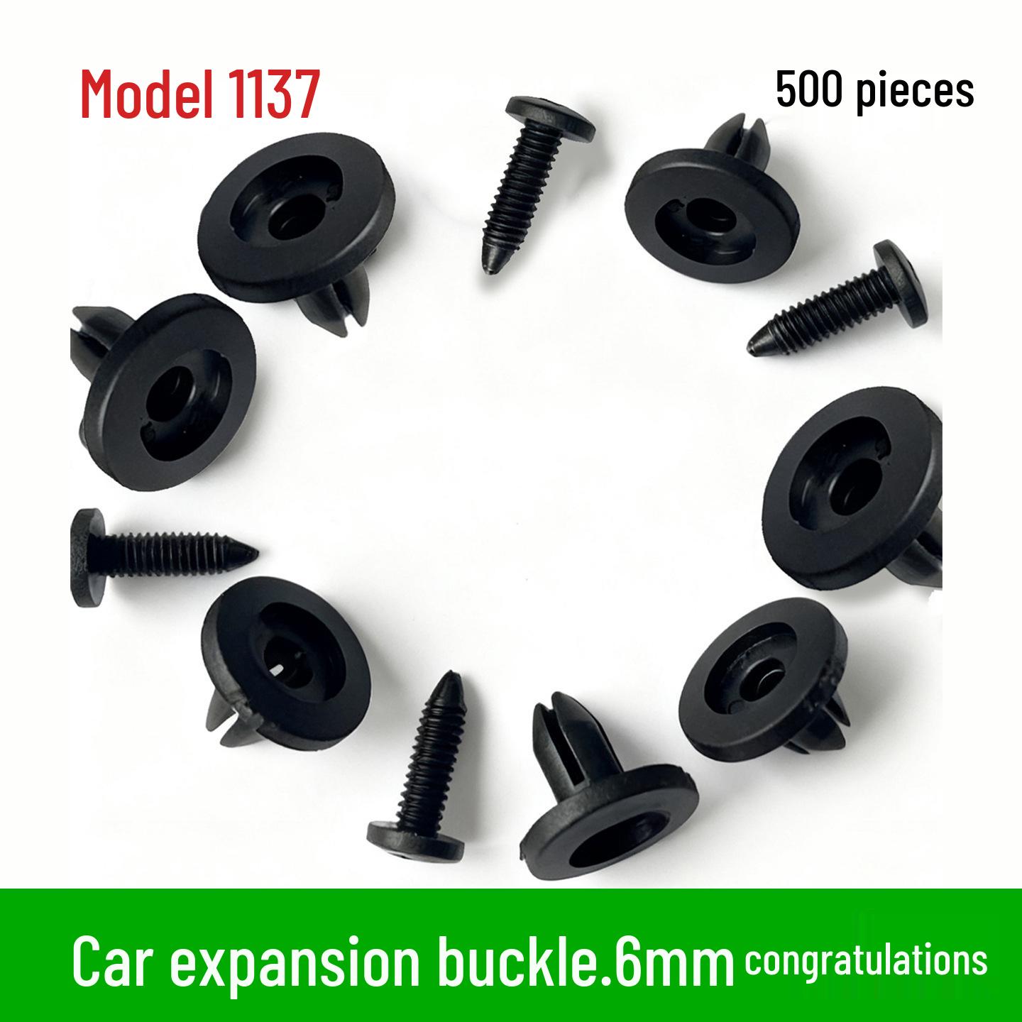 Universal 6mm Black Fender Liner Mudguard Clip with Expansion Screw
