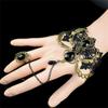 Gotisches Schwarzes Spitzenarmband und Ring Set Vintage Viktorianisches Punk Schmuck für Damen