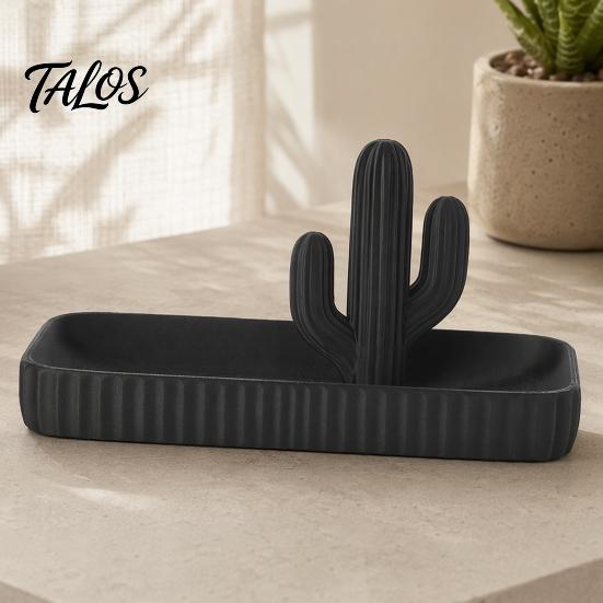 Bay Window Decor Tray 3D Printed Cactus Jewelry Tray, Ring Dish, Entryway Table Trays, Decorative Trinket Stable Organizer for Rings Necklaces