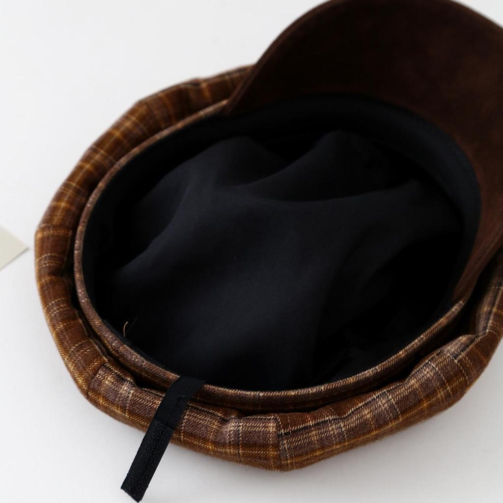 Damen Schiebermütze im koreanischen Stil mit Karomuster - Trendig und vielseitig für Herbst/Winter