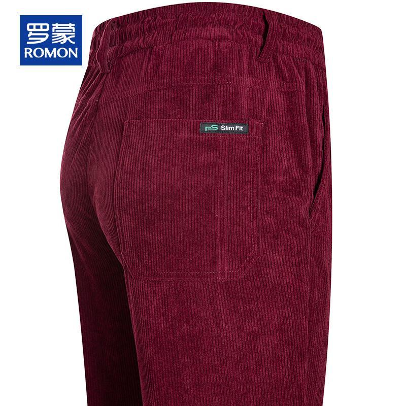 ROMON Men s Striped Straight-Leg Casual Pants 38
