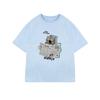 Women's Round Neck Short Sleeve Cotton T-Shirt Loose Fit Cat Print Casual Summer Top