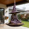 Witch Garden Statue Bird Feeder for Outdoors Resin Hanging Wild Bird Feeder for Outside Patio Backyard Birdwatching