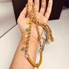 Hand-Woven Wealth God Tibetan Necklace with Thangka Pendant and Rope