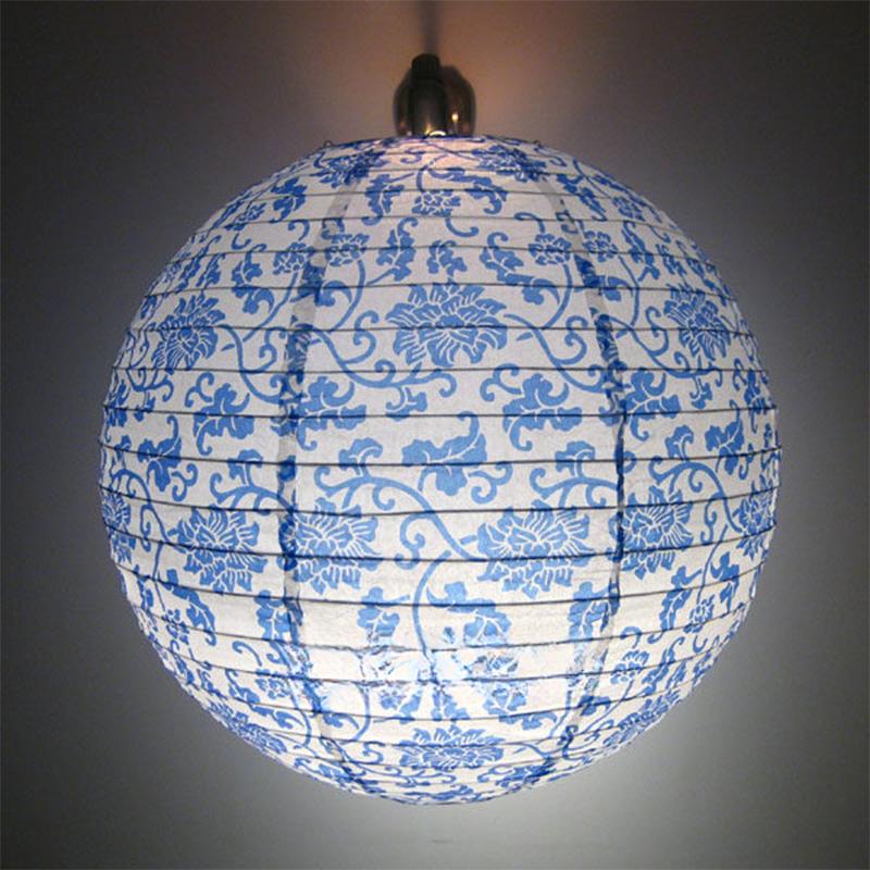 5pcs 30cm Printed Flower Round Paper Lantern Wedding Birthday Party Decorations Chinese Japanese Festival Paper Lantern Supplies