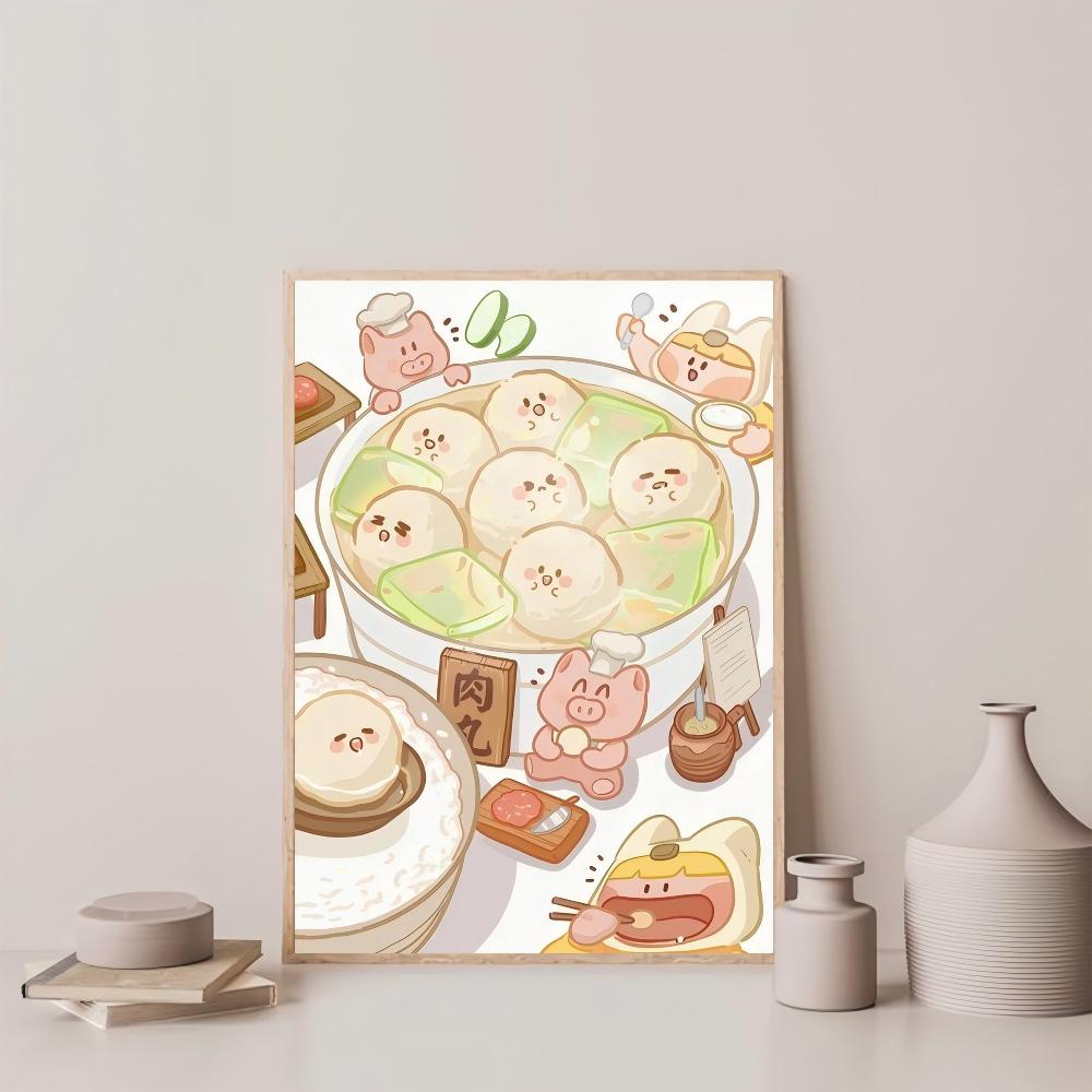 1pc Cute Food Convenience Store Illustration Poster HD Posters Home Room Bar Cafe Decor Art Wall Painting Picture