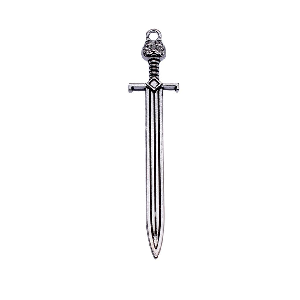 Anime Charms Multi Color Medieval Sword Pendants For Fantasy Warrior Themed Jewelry