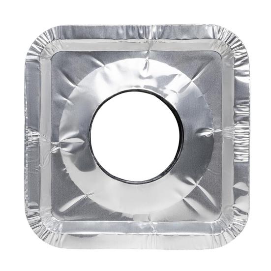 

100 шт. одноразовых чехлов для горелок газовых плит, 8,5 дюймов, квадратных, круглых, термостойких верхних крышек для газовых горелок, чехлов из алюминиевой фольги для сбора масла и жира Square