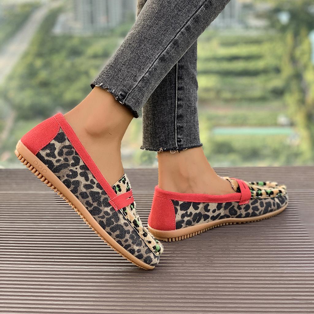 Women Flats Spring Autumn Fashion Loafers Comfortable Elegant Casual Sneakers Women Leopard Print Wear-Resistant Shoes for Women