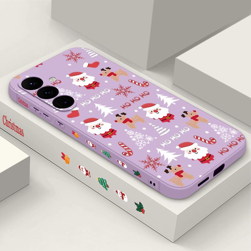 Christmas Deer Pattern Phone Case For Samsung Galaxy S24 S25 Ultra S23 S22 Ultra S21 S20 FE A14 A34 A15 A35 A52 A53 A54 A55 5G A16A36A56 Lanyard Cover