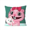 Happy Tree Friends Pillow Case For Car Sofa Decorative Home Doublesided Print Plush Square Throw Pillow Cushion Cover