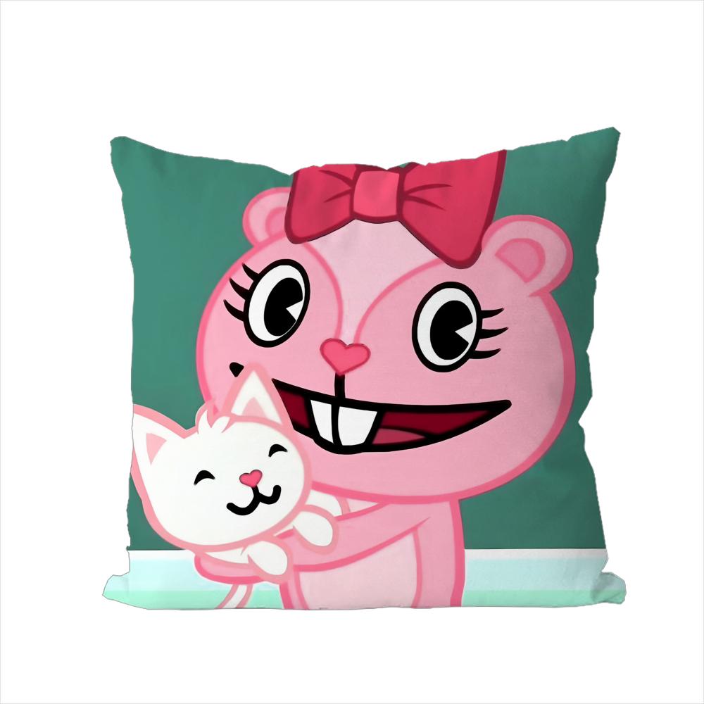 

Happy Tree Friends Pillow Case For Car Sofa Decorative Home Doublesided Print Plush Square Throw Pillow Cushion Cover 30x30cm