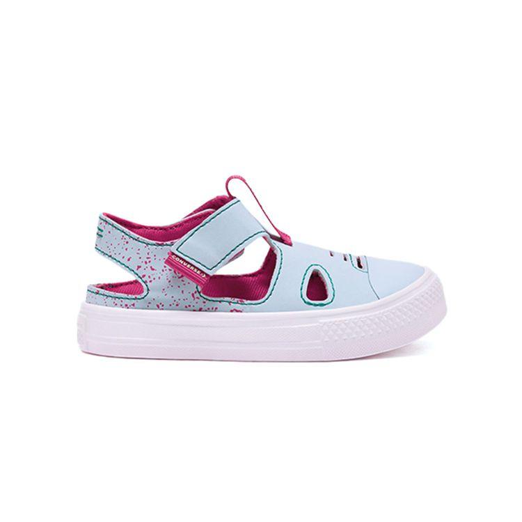 Converse Chuck Taylor All Star Simple Comfortable Durable Low Top Sandals Baby Sandals Light-Blue Rose-Red 767564C