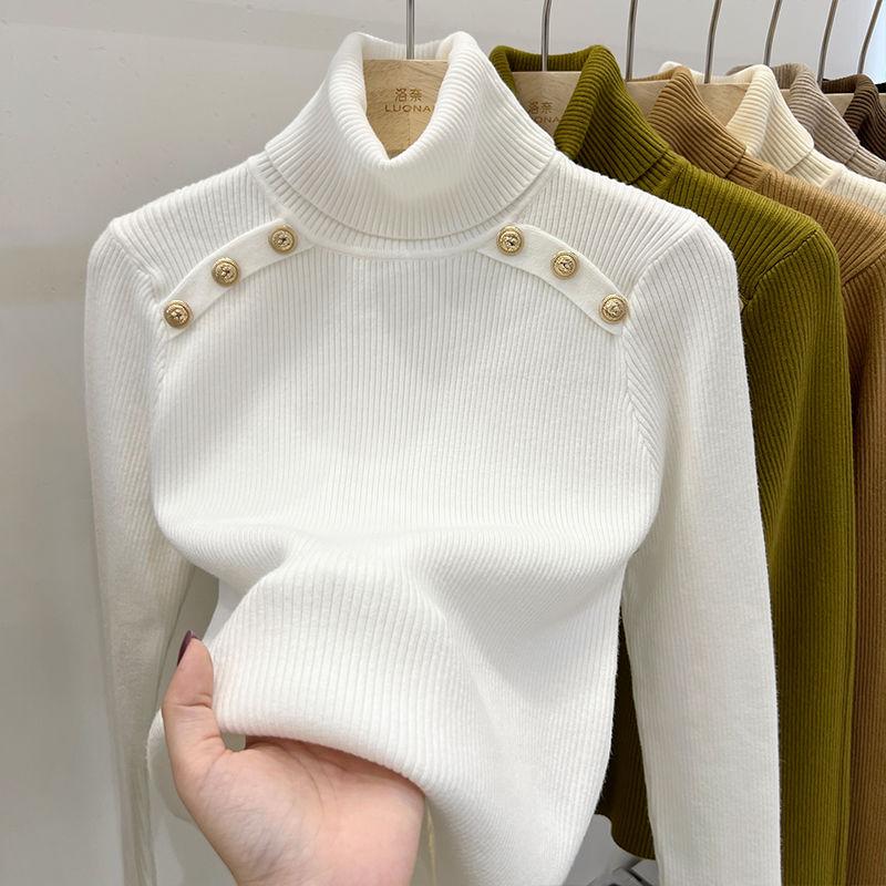 Autumn and Winter Cashmere Sweater Women's Turtleneck Long Sleeved Knit Pullover Slim Cashmere Sweater