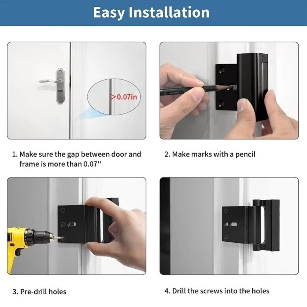 Metal Construction Anti-theft Door Lock Easy To Operate Easy To Install Child Safety Lock Durable Metal Safety Design