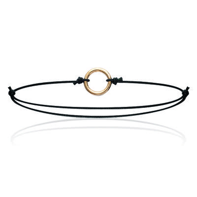 [K5166] - Bracelet plaqué or 'Chorégraphie' noir - 10 mm