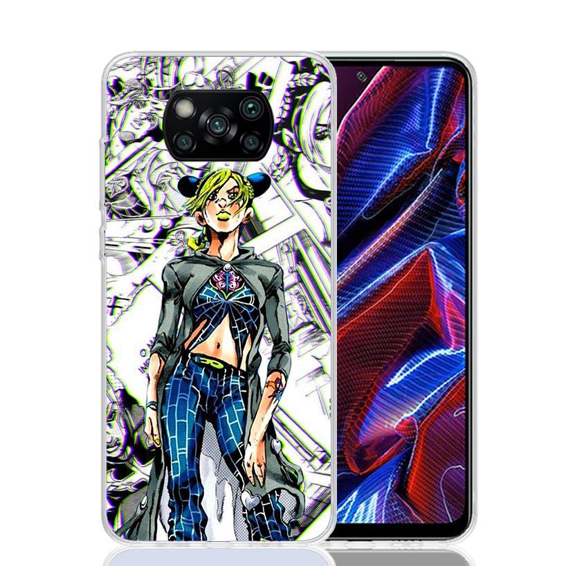 JoJo Bizarre Adventure Jolyne Cujoh Phone Case For Xiaomi Poco X7 X6 X5 Pro F7 Ultra Redmi 15C 15 13 13C 12 12C 10 10A 10C 9 9A