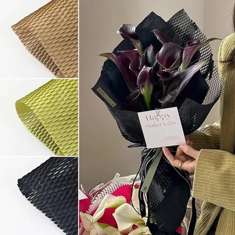 10Pcs Flower Wrapping Paper Packaging Paper Packaging Material Mesh Art Paper Honeycomb Packaging