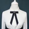 Korean Women'S Bow Tie Brooch Black Rhinestone Pearl Shirt Collar Pins Fashion Bowknot Bowtie Ribbon Wedding Party Necktie