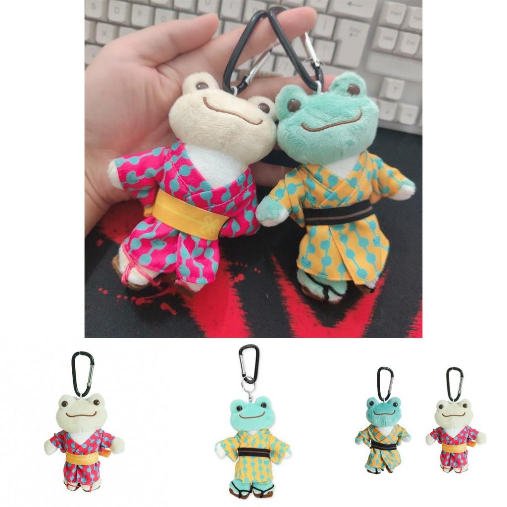 Cute Kimono Smiling Big Eyes Frog Plush Toy Keychain Pendant For Backpack And Gift