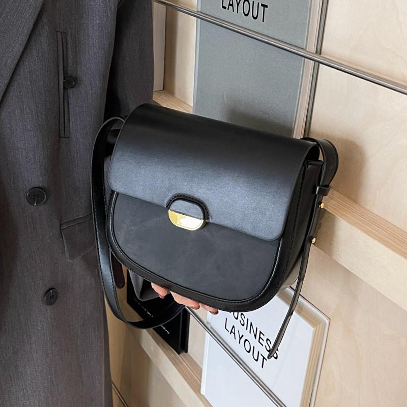2024 Spring New Small Shoulder Messenger Bag Trendy Saddle Bag Wholesale High Quality чёрный