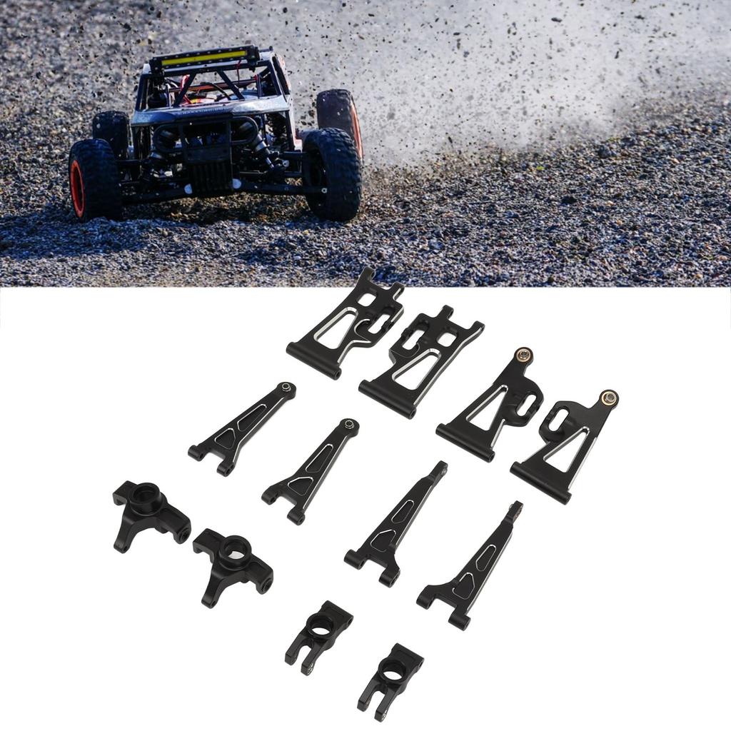 RC Car Suspension Arm Aluminum Alloy Front Rear Suspension Arm Steering Cup Rear Axle Holder Set Upgraded Parts for MJX 14210 14209 1Celsius14 RC Car