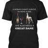Great Dane Lover A Unisex Cannot Survive T Shirt Mad Premium M 2xl