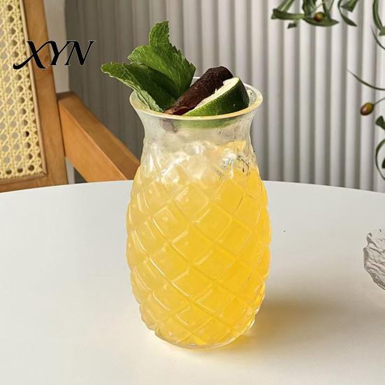 Copo Versátil para Bebidas Formato de Abacaxi Copo para Cocktail, 480ml Copo Gravado para Suco Bebidas Quentes Restaurantes, Copo Criativo para Bar