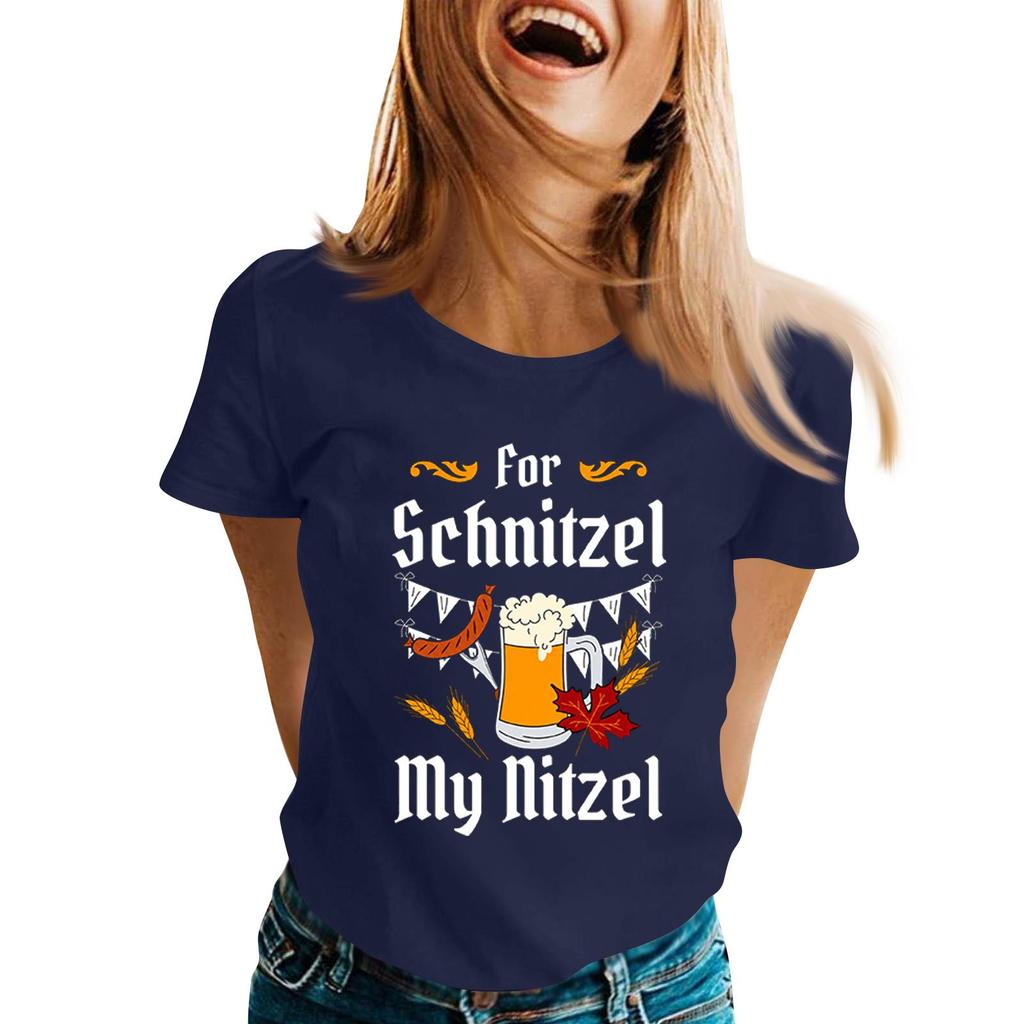 Oktoberfest Letter Print T-Shirt for Men Women, Casual Short Sleeve Tee