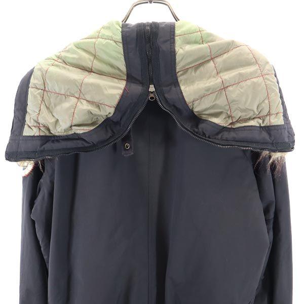 Napapijri Long Sleeve Cotton Filling Nylon Jacket S Black Fur Hood Men's Used