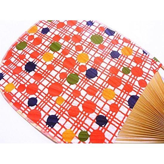 5 Sense Marugame Uchiwa (Polka Dot Check Pattern) Bamboo Made Japan