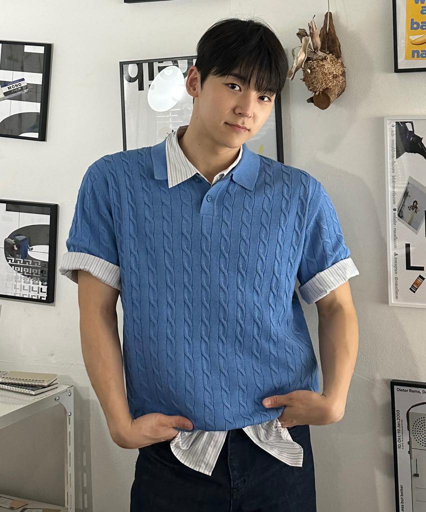 MINDBRIDGE Cable Collar Short Sleeve Knit - 3 Colors